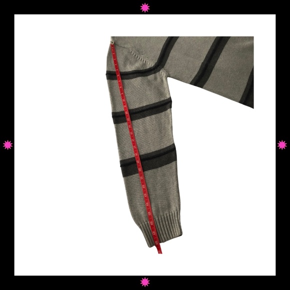 MEN'S GRAY SWEATER WITH GRAY/BLACK STRIPES BY NAUTICA XL - Picture 9 of 9